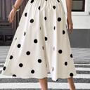  Miss Sparkling Retro Polka Dot Button-Front Midi Skirt