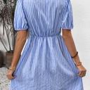  Miss Sparkling Bow Detail Keyhole Neck Puff Sleeve  Mini Dress