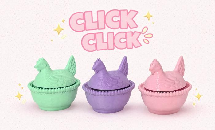 Clicky Nesting Hen Fidget 3-Pack | Sensory Desk Toy Gift Set