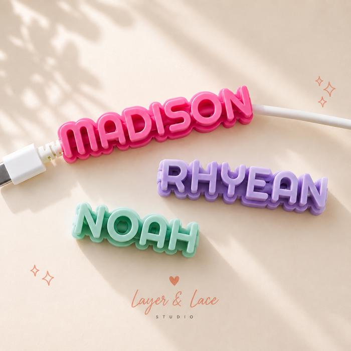 Personalized Charger Clip Bundle | Custom Cable Name Tag | Keep Chargers Organized for the Whole Family