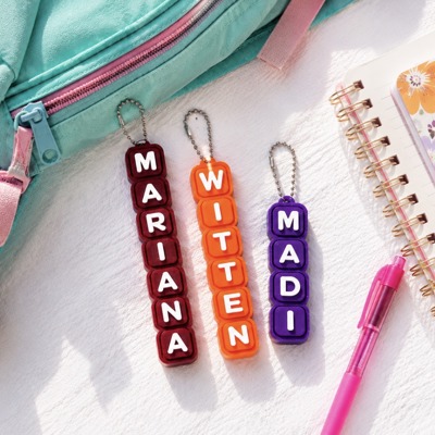 Personalized Name Clicker Fidget Keychain | Custom Backpack Bag Tag | Sensory Fidget Toy | Kids School Backpack Accessory