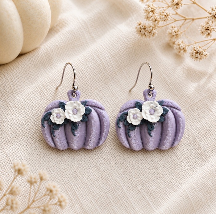 Choose 2 Floral Pumpkin Earrings | Fall Dangle Jewelry