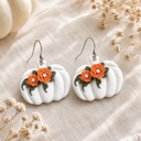  Choose 2 Floral Pumpkin Earrings | Fall Dangle Jewelry