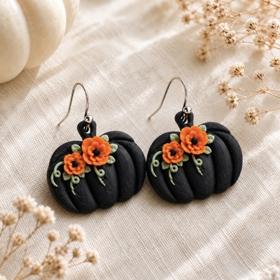 Choose 2 Floral Pumpkin Earrings | Fall Dangle Jewelry