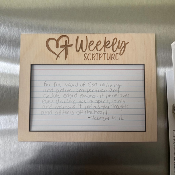 Weekly Scripture Notecard Magnet | Faith Gift & Bible Verse Holder