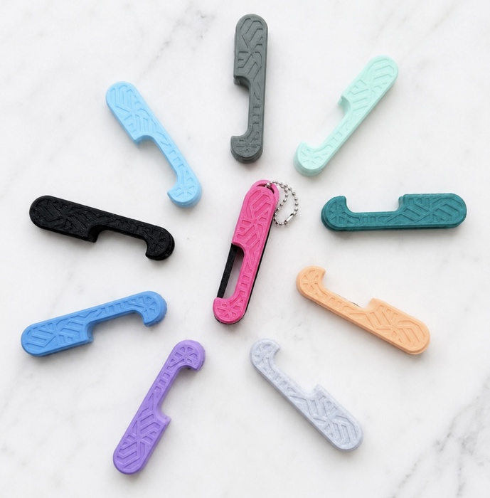 2 Pack Hair Tie Holder Keychains | 3D Printed Hair Tie Organizer | Backpack Accessory
