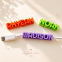  Personalized Charger Clip Bundle | Custom Cable Name Tag | Keep Chargers Organized for the Whole Family