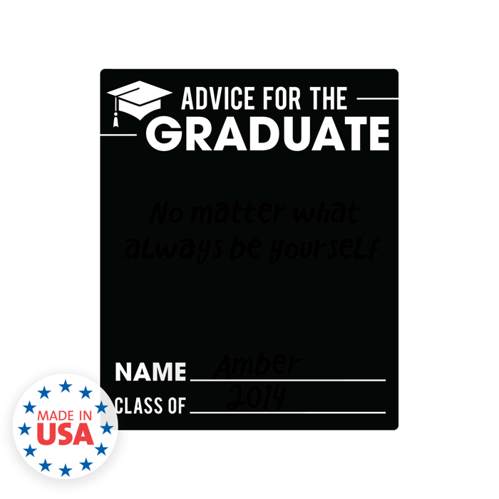 Advice for Grad Blackboard Style Photo Prop