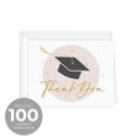  Blush Pink Graduation Thank You Cards / 100 Bulk Note Cards With White Envelopes / 5 1/2" x 4 1/4" High School College Grad Greetings / Made In The USA