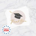  Blush Pink Graduation Thank You Cards / 100 Bulk Note Cards With White Envelopes / 5 1/2" x 4 1/4" High School College Grad Greetings / Made In The USA