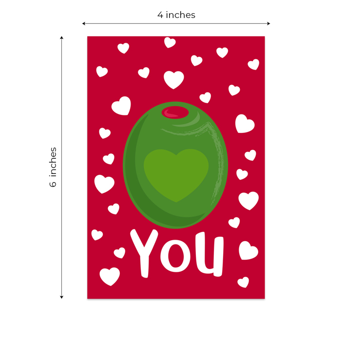 Valentine Food Pun Postcards / 25 Post Card Pack 4" x 6" / Adorable Illustrated Flat Cards For Your Loves