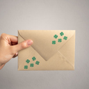 Four Leaf Clover Self Inking Stamp / 2000 Plus Green Ink Rubber Stamp