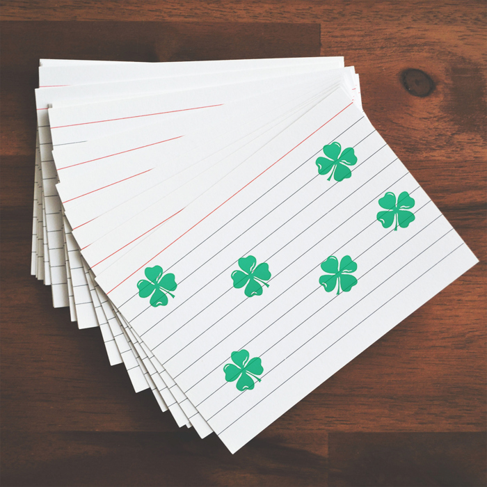Four Leaf Clover Self Inking Stamp / 2000 Plus Green Ink Rubber Stamp