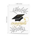  Graduation Card Assortment / Set of 12 Cards With White Envelopes / 4 5/8" x 6 1/4" Folded Grad Cards / Six Black White And Faux Gold Designs / Made In USA