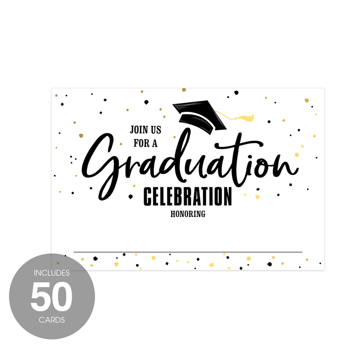 Graduation Fill In Invitation Postcards / 50 Blank Invite Mailing Postcards / 6" x 4" High School College Graduation Note Cards / Made In USA