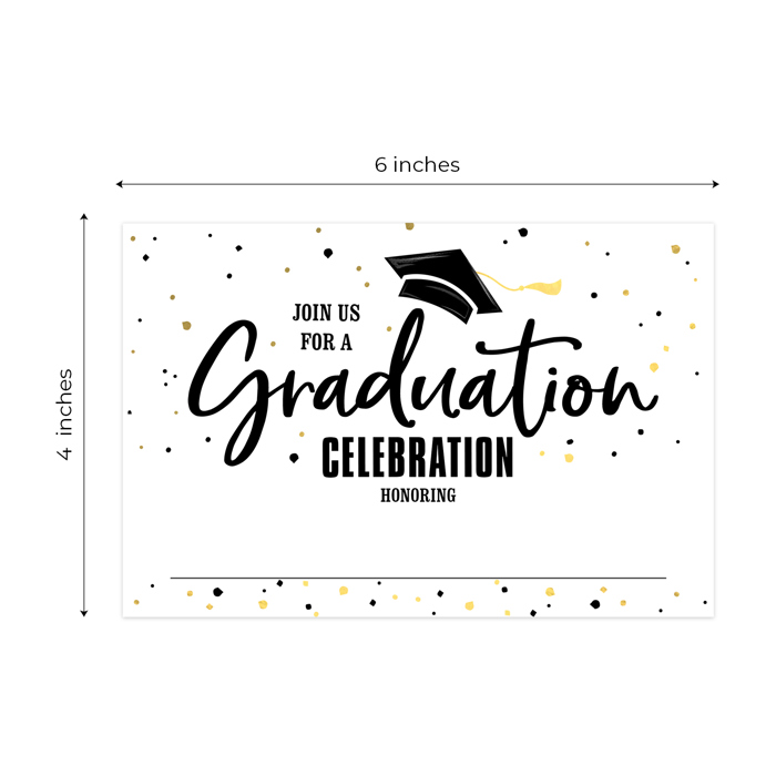 Graduation Fill In Invitation Postcards / 50 Blank Invite Mailing Postcards / 6" x 4" High School College Graduation Note Cards / Made In USA