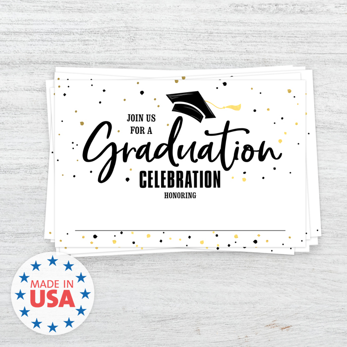 Graduation Fill In Invitation Postcards / 50 Blank Invite Mailing Postcards / 6" x 4" High School College Graduation Note Cards / Made In USA
