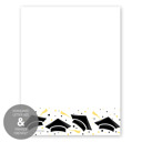  Graduation Confetti Letterhead / 50 Sheets 8.5" x 11" Grad Party Invitation Paper