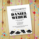  Graduation Confetti Letterhead / 50 Sheets 8.5" x 11" Grad Party Invitation Paper