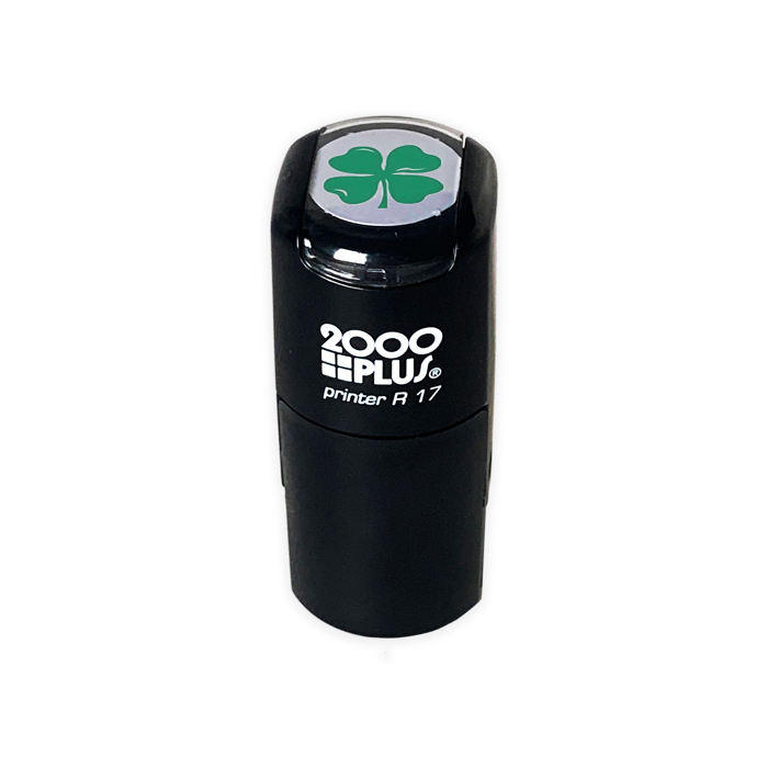 Four Leaf Clover Self Inking Stamp / 2000 Plus Green Ink Rubber Stamp
