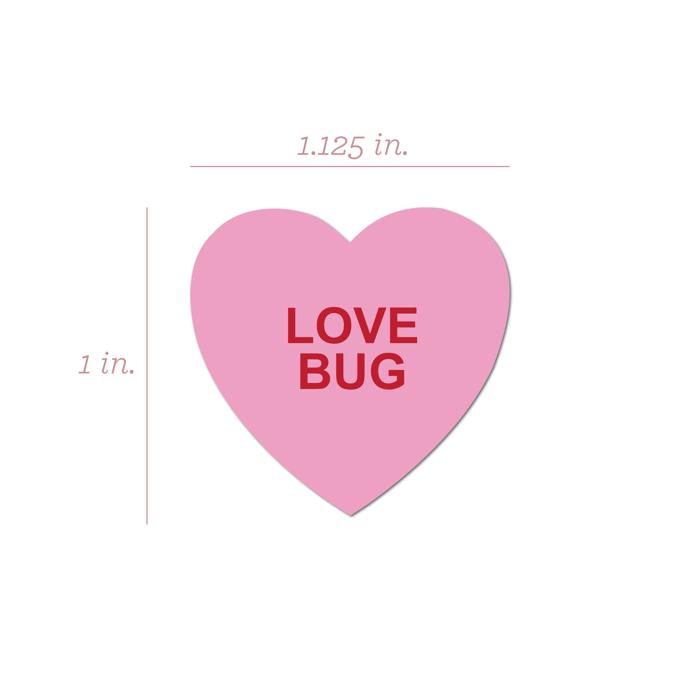 Valentine Candy Hearts Stickers / 500 Valentine's Day Labels / 1 1/8" Heart Envelope Seals / 8 Sweet Designs/Made in The USA