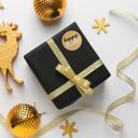  Black & Matte Gold Happy Holidays Christmas Stickers / 500 Christmas Envelope Seals / 1.5" Faux Glitter Holiday Labels