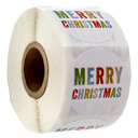  Merry Christmas Stickers / 500 Multicolor Christmas Labels / 1.5" Winter Holiday Envelope Seals/Made in The USA