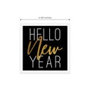  New Year Party Beverage Napkins / 48 Holiday Cocktail Napkins / 4 Black And Faux Gold Party Designs / 4 3/4" x 4 3/4" New Years Eve 3 Ply Napkin Set / Made In The USA
