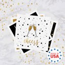  New Year Party Beverage Napkins / 48 Holiday Cocktail Napkins / 4 Black And Faux Gold Party Designs / 4 3/4" x 4 3/4" New Years Eve 3 Ply Napkin Set / Made In The USA