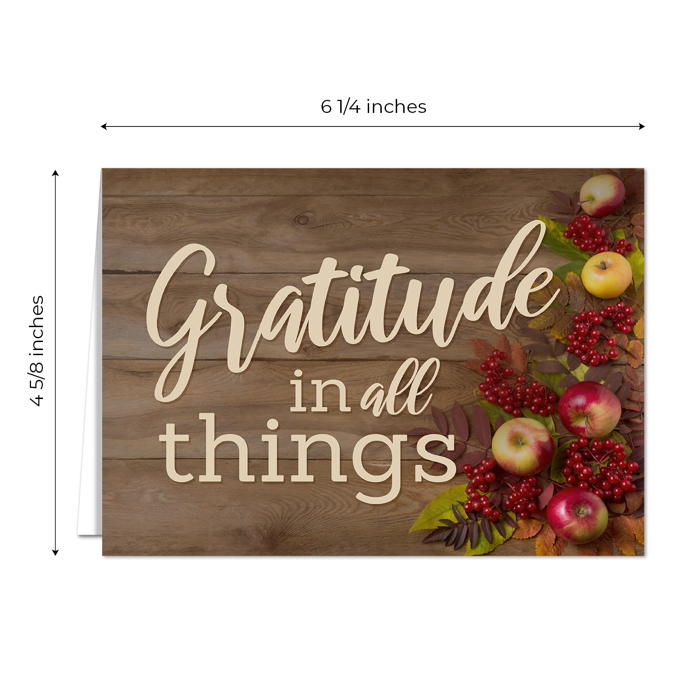 Rustic Thanksgiving Cards / 24 Heartfelt Autumn Note Cards / 4 5/8" x 6 1/4" Classic Fall Greeting Cards / 4 Nostalgic Table Feast Card Designs