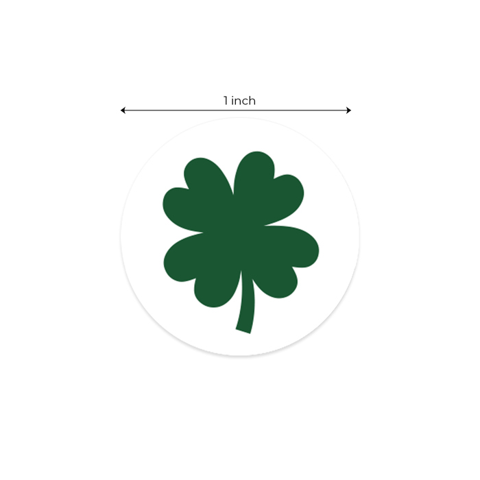 Four Leaf Clover Stickers / St. Patrick's Day 1" Luck Sticker / 500 Lucky Shamrock Holiday Craft Labels / Made In The USA