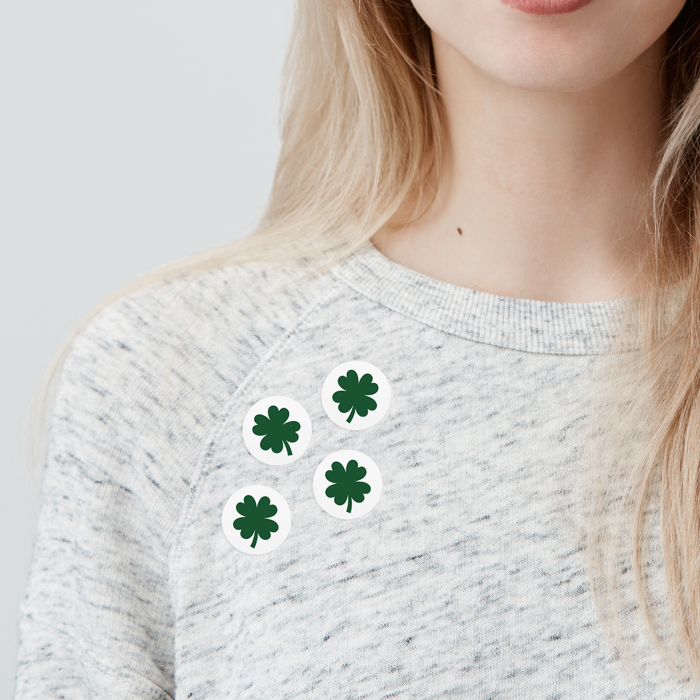 Four Leaf Clover Stickers / St. Patrick's Day 1" Luck Sticker / 500 Lucky Shamrock Holiday Craft Labels / Made In The USA