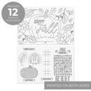  Thanksgiving Coloring Activity Placemats / 12 Happy Fall Coloring Sheets / 11" x 17" Double Sided Kids Fall Holiday Drawing Paper / Disposable Placemats / Made In The USA
