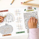  Thanksgiving Coloring Activity Placemats / 12 Happy Fall Coloring Sheets / 11" x 17" Double Sided Kids Fall Holiday Drawing Paper / Disposable Placemats / Made In The USA