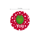  Valentine Food Pun Stickers / Roll of 500 1.5" Circle Labels / Adorable Illustrated Decals 