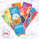  Kids Valentine Bookmark Assortment / 2" x 6" Paper Bookmarks / Bulk Set Of 24 Sweet Valentines Day Quotemarks / Made In USA
