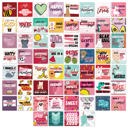  Mini Valentine's Day Cards / 3.5" x 3.5" Two Sided Love Day Classroom Cards / 60 Cute Funny To From Happy Valentine's Day Cards / Made In The USA