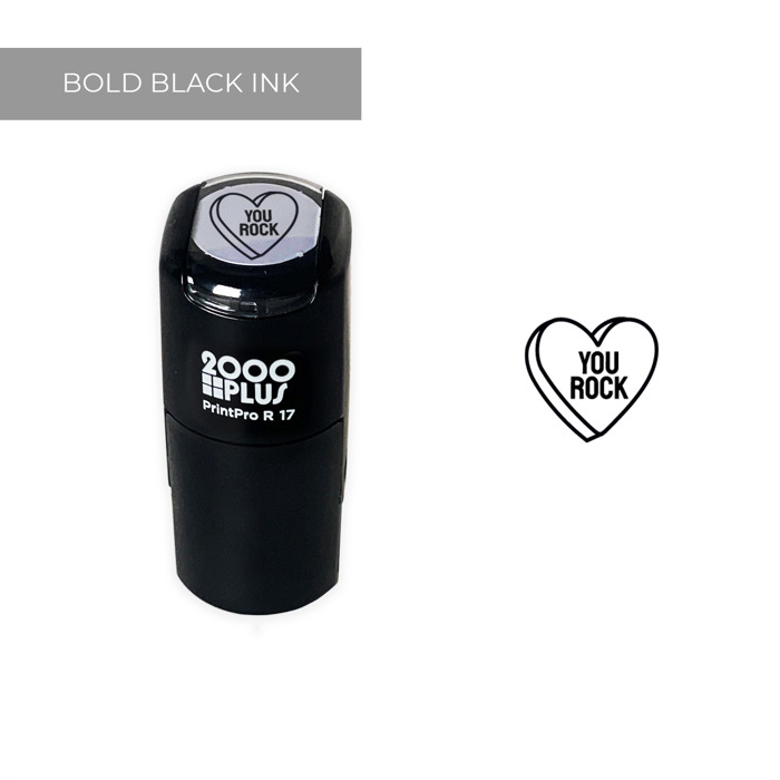 You Rock Sweetheart Candy Themed Reward Stamp / 2000 Plus Self Inking Teacher Cute Valentine's Day Heart Stamper / 9/16" Small Black Imprint Planner Worksheet Stamp