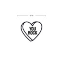  You Rock Sweetheart Candy Themed Reward Stamp / 2000 Plus Self Inking Teacher Cute Valentine's Day Heart Stamper / 9/16" Small Black Imprint Planner Worksheet Stamp