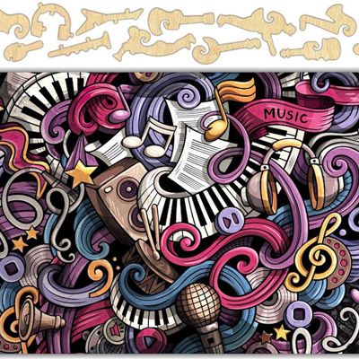 Music on My Mind Whimsical Wood Puzzle 151PCS