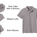 Heather Gray 10 Galaxy by Harvic Boys School Uniform Polo (Little Boys & Big Boys)