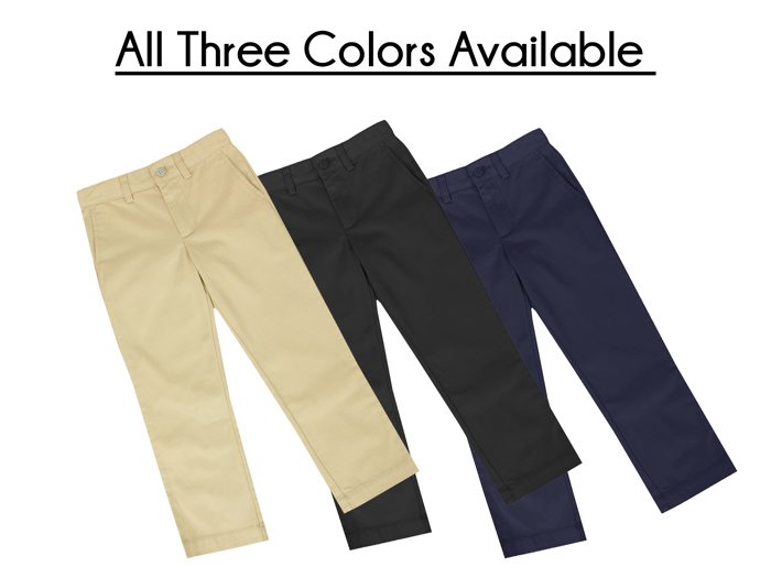 3 Pack Boy's Stretch Slim Fit School Uniform Chino Pants