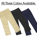 Black & Navy & Khaki 12 3 Pack Boy's Stretch Slim Fit School Uniform Chino Pants