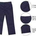 Black & Navy & Khaki 18 3 Pack Boy's Stretch Slim Fit School Uniform Chino Pants