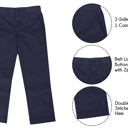 Navy 4 Boy's Stretch Slim Fit School Uniform Chino Pants