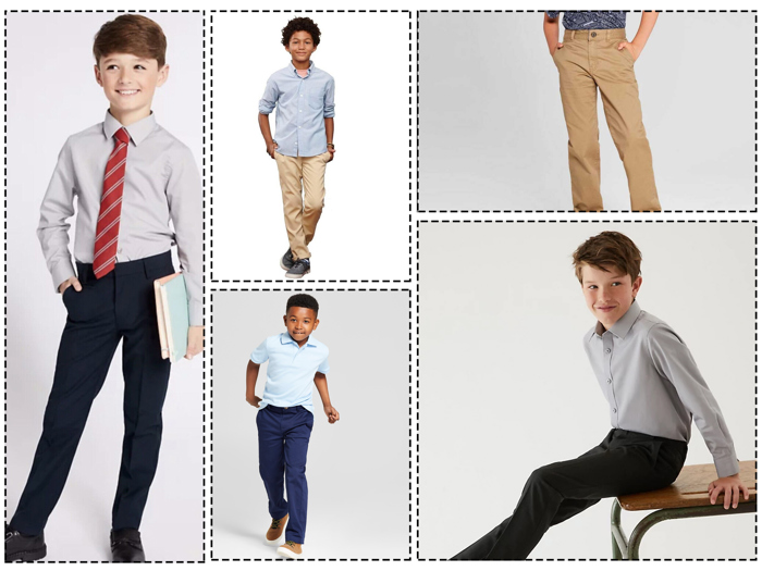 Boy's Stretch Slim Fit School Uniform Chino Pants