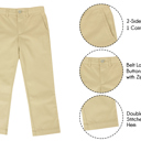 Khaki 14 Boy's Stretch Slim Fit School Uniform Chino Pants