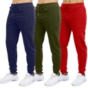 Navy & Olive & Red Small 3-Pack Mens Slim Fit Fleece Jogger Sweatpants (S-3XL)