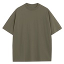 Light Brown Large Men's Oversized Heavyweight Cotton Crew Neck Short Sleeve Tshirts Loose Fit Tops (S-3XL)