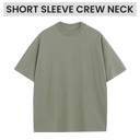 Light Brown Small Men's Oversized Heavyweight Cotton Crew Neck Short Sleeve Tshirts Loose Fit Tops (S-3XL)